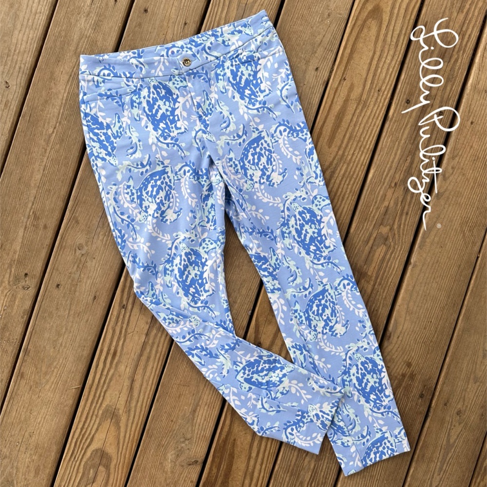 Lilly Pulitzer Kelly Knit Skinny Ankle Pant Peri Blue Turtley Awesome 10